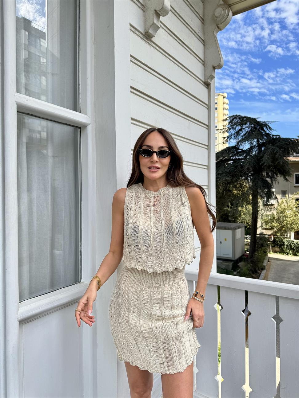 Gold Simli Merserize Bluz