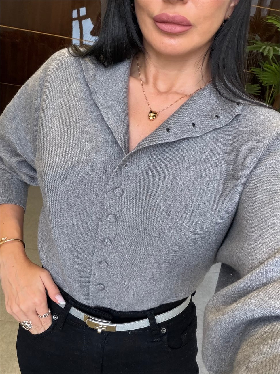 Gri Emma Hırka