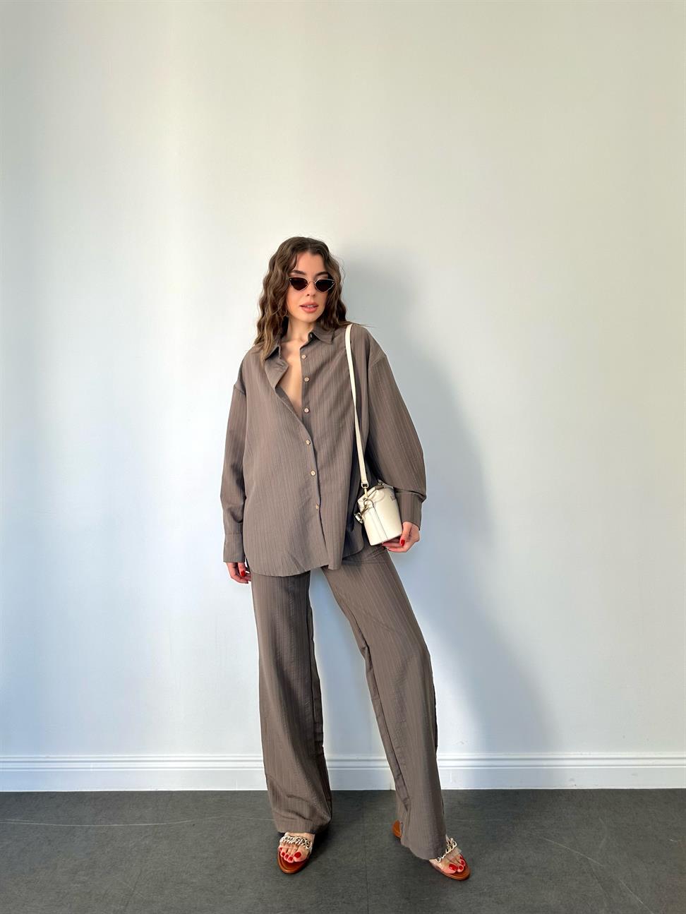 Gri Gofre İkili Takım