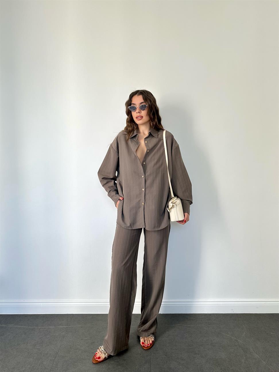 Gri Gofre İkili Takım