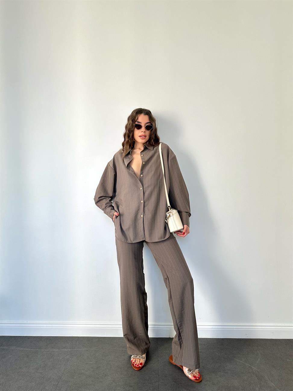 Gri Gofre İkili Takım