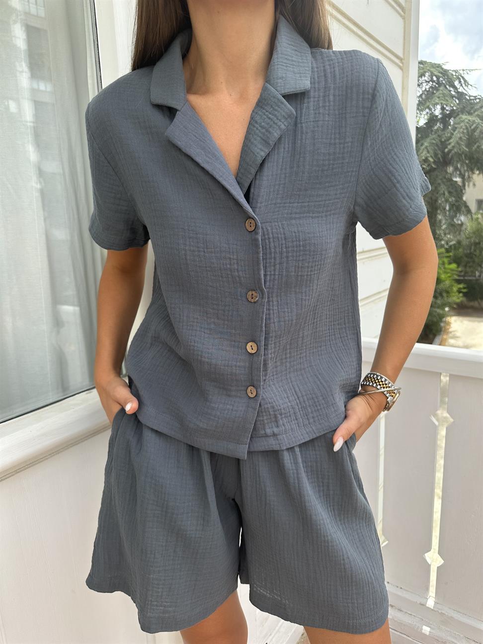 Gri Gofre Kadın Takım