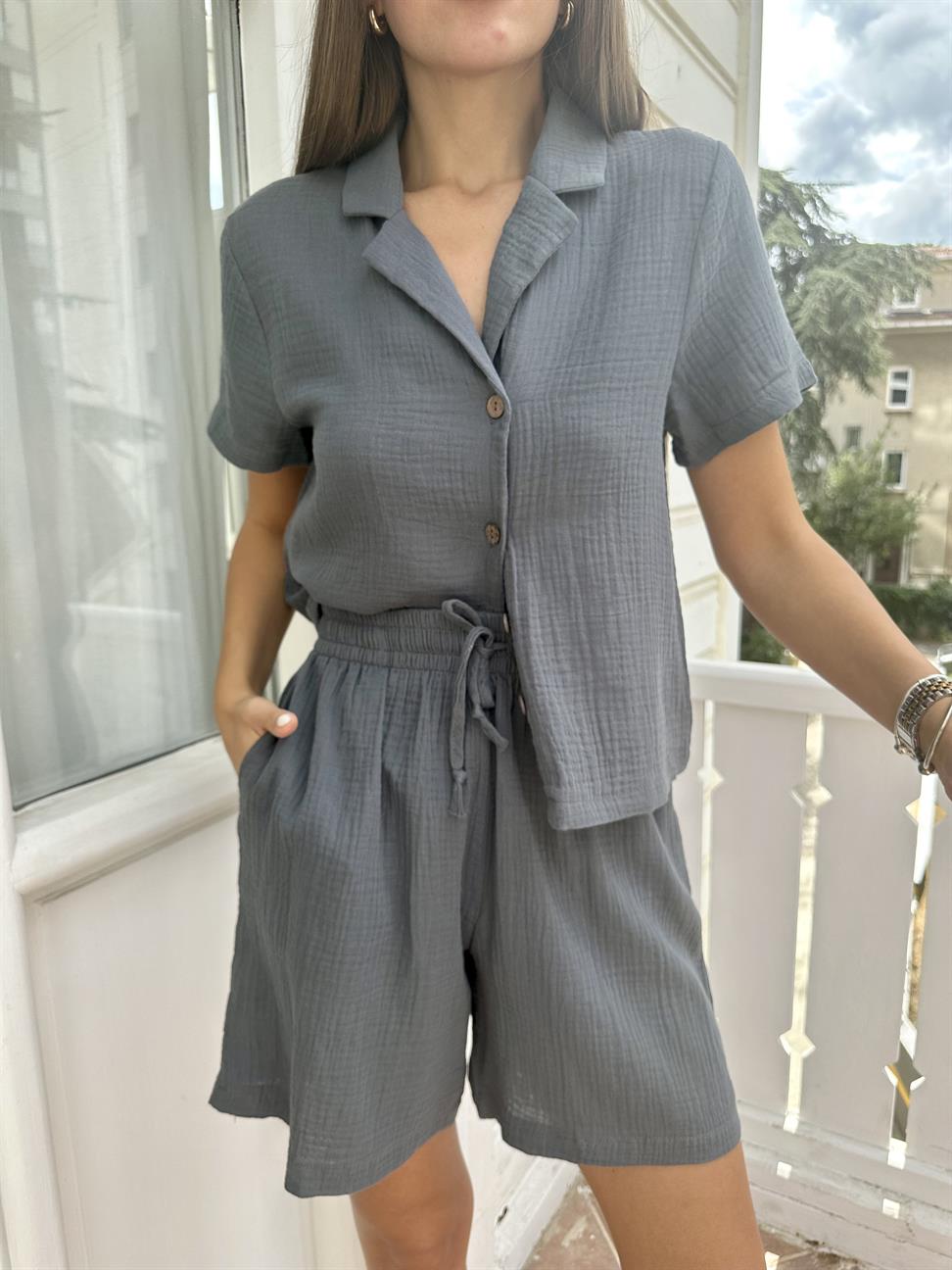 Gri Gofre Kadın Takım