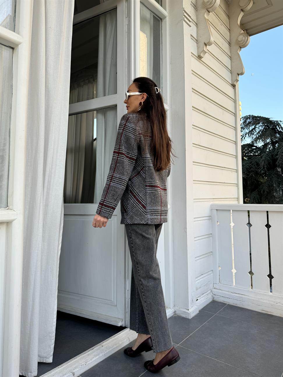 Gri Kinsley Blazer Ceket