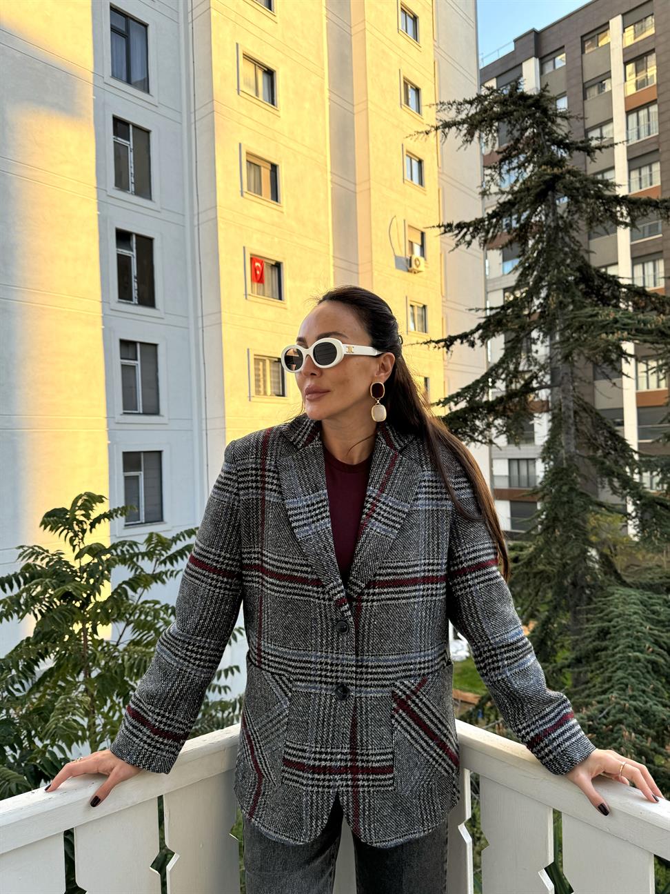 Gri Kinsley Blazer Ceket