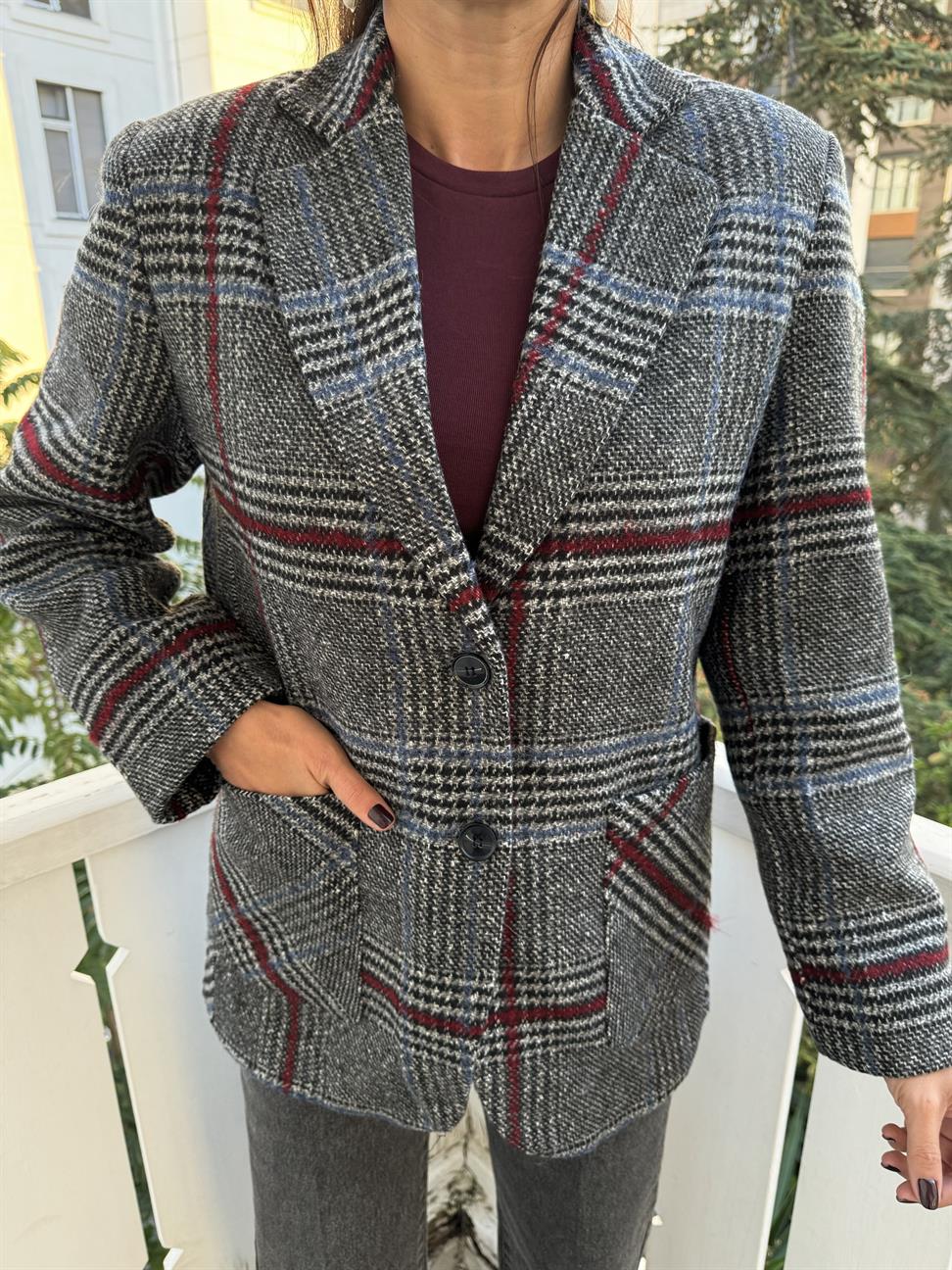 Gri Kinsley Blazer Ceket