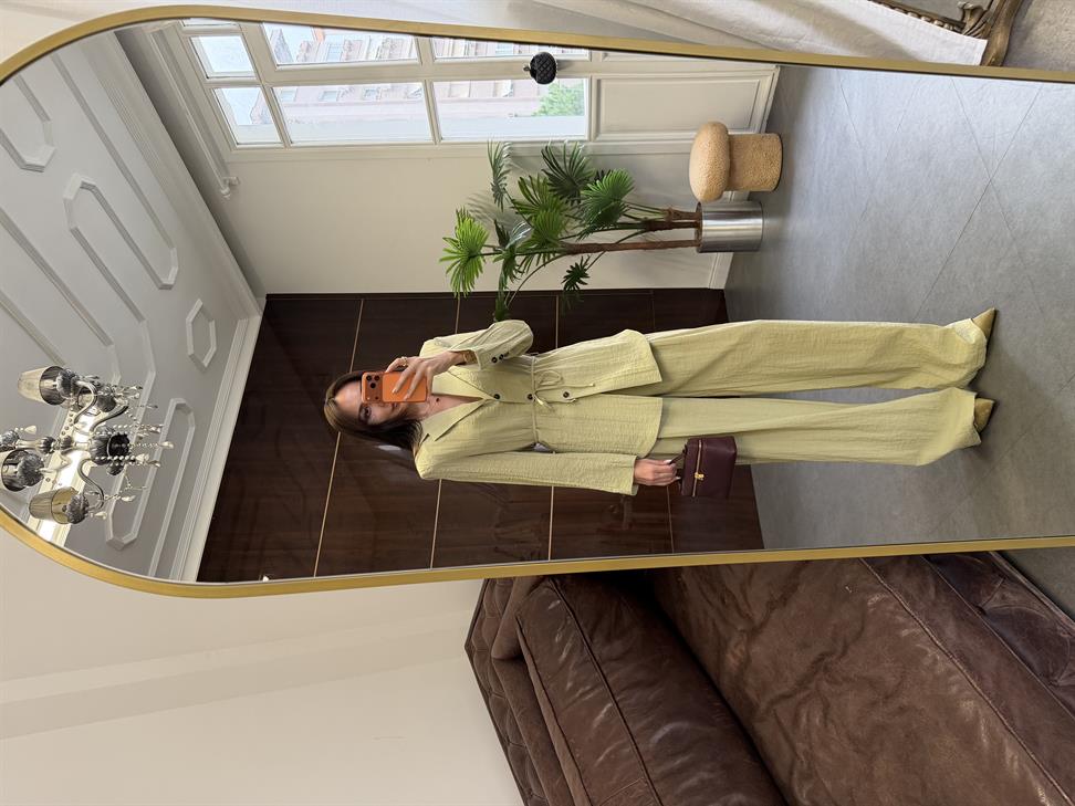 Haki Astarsız Ceket Pantolon Takım