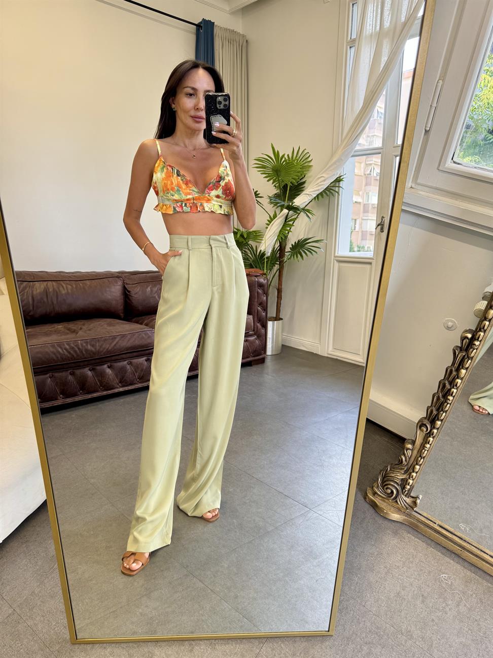 Haki Bol Paça Modal Pantolon