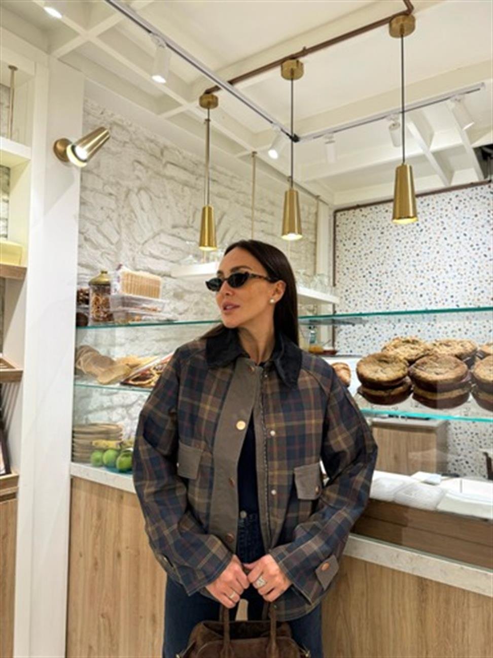 Haki Çıtçıtlı Ekoseli Ceket