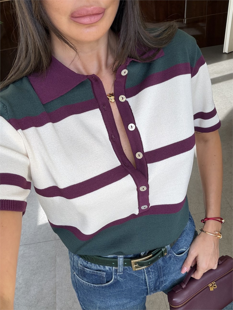 Haki Renkli Polo Yaka Triko