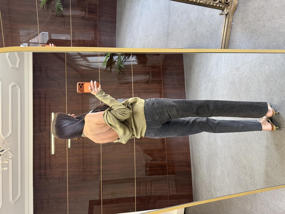 Haki Tasarım Bluzlu Hırka