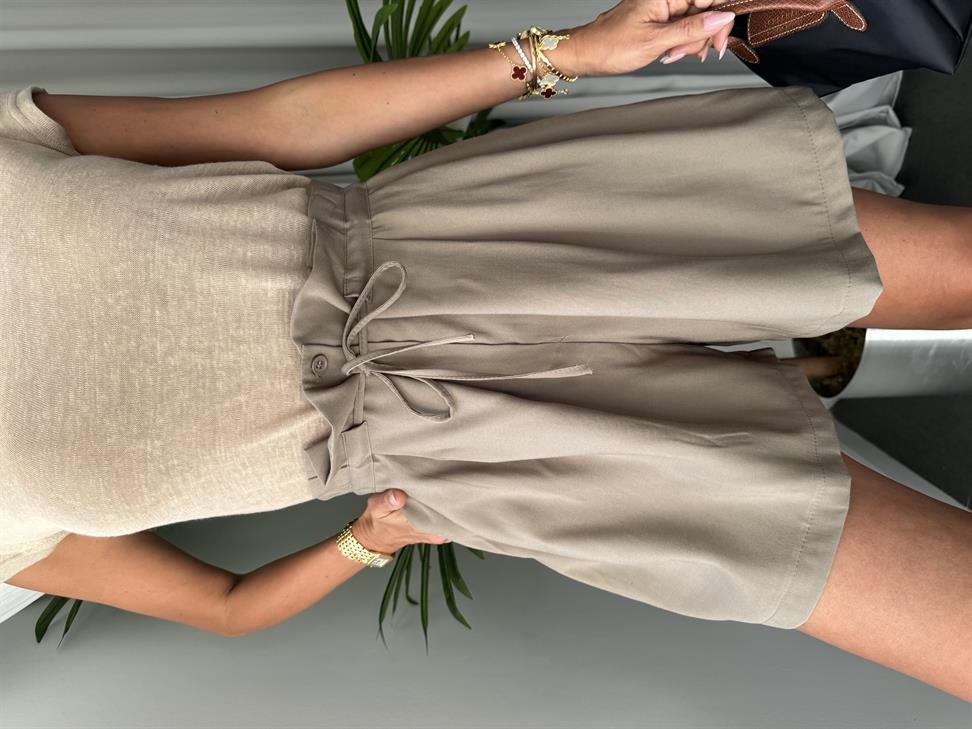 Haki Tencel Kumaş Şort