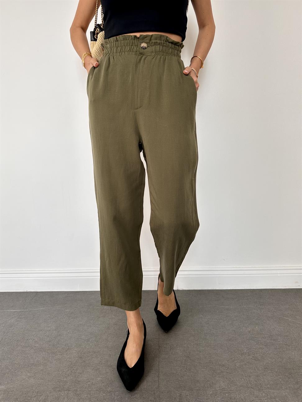 Haki Tencel Pantolon