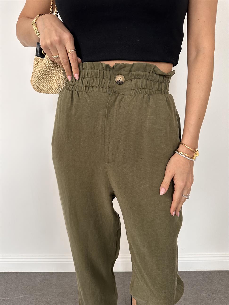 Haki Tencel Pantolon