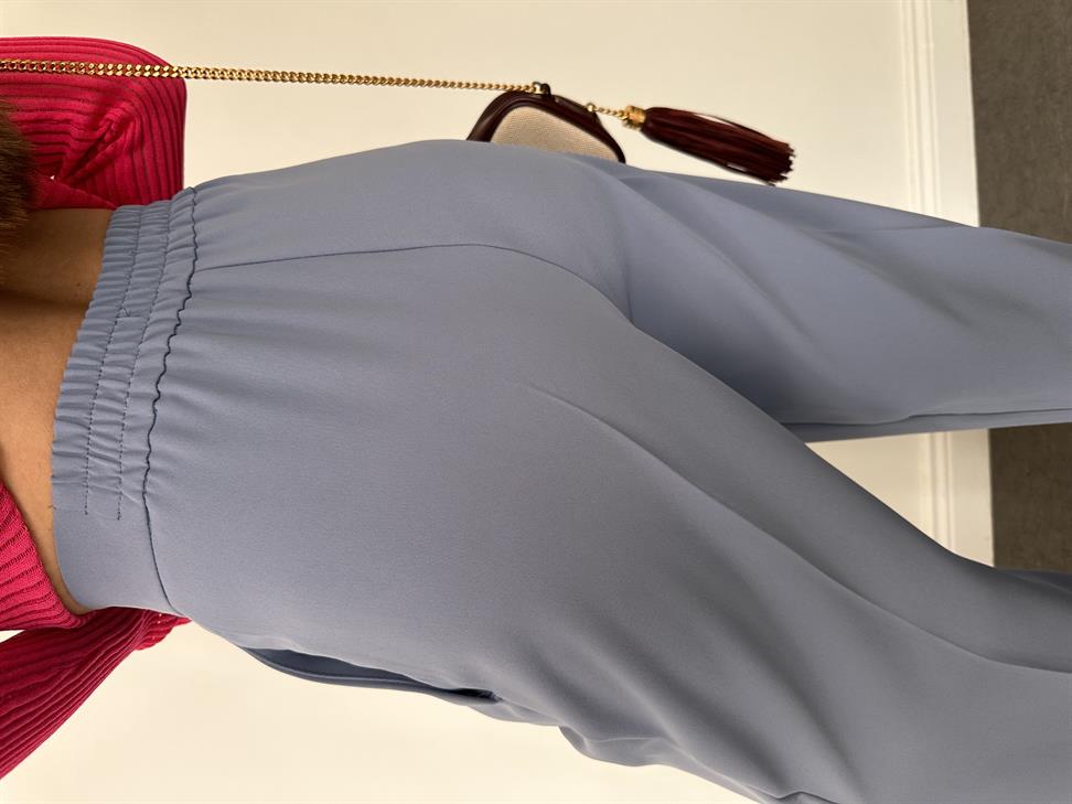 İndigo Mavi Geniş Paçalı Pantolon