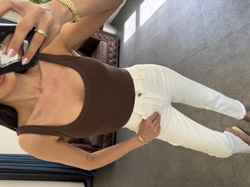 Kahve Askılı Bodysuit