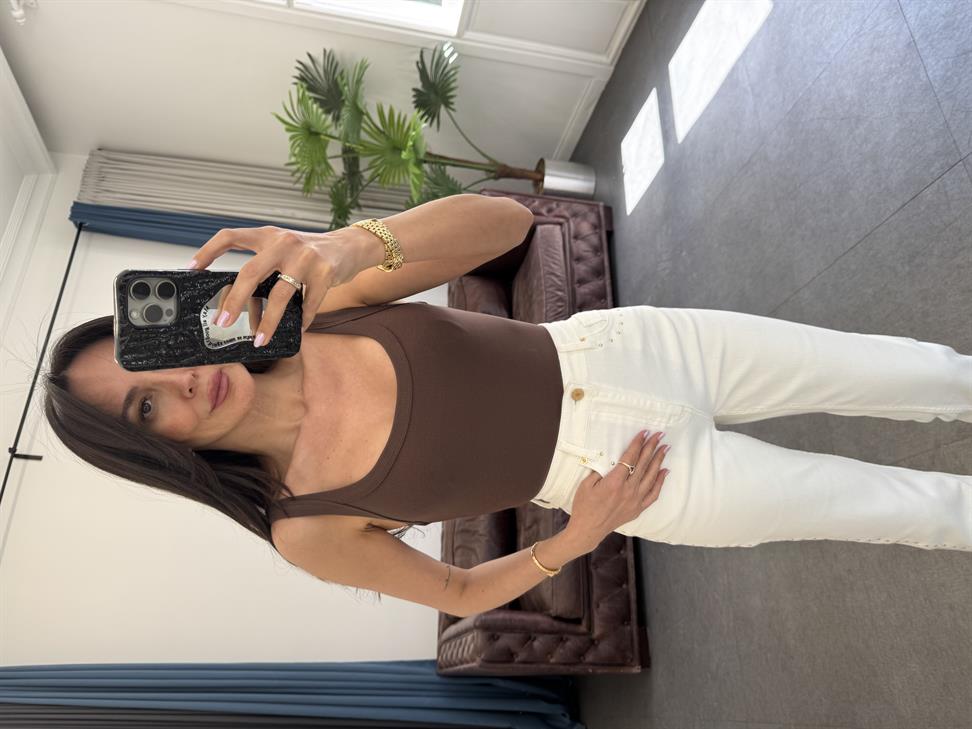 Kahve Askılı Bodysuit