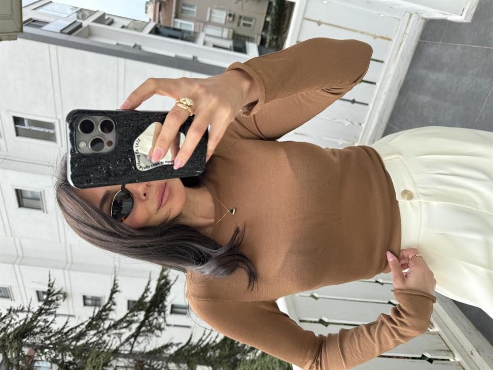 Kahve Transparan Triko