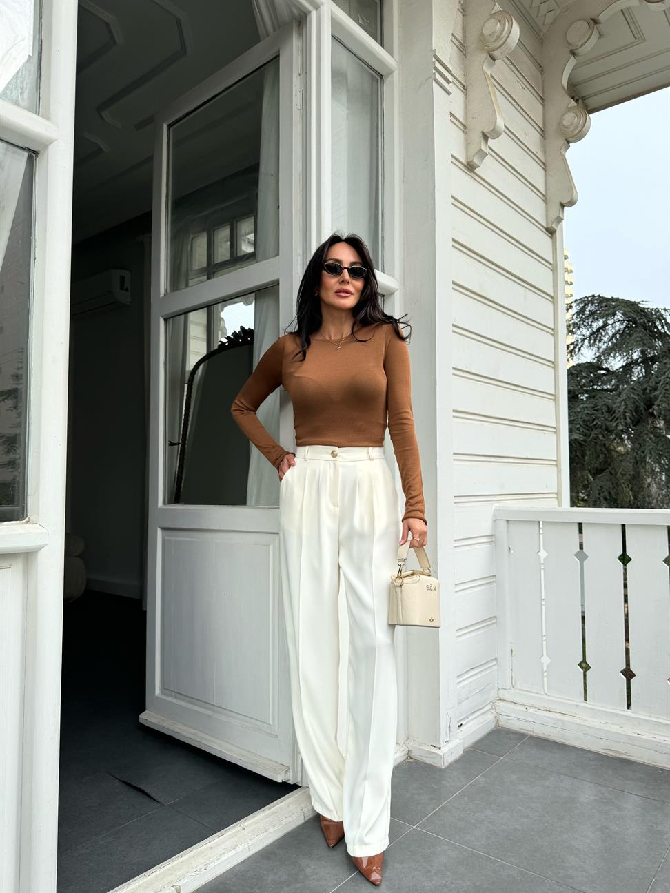 Kahve Transparan Triko