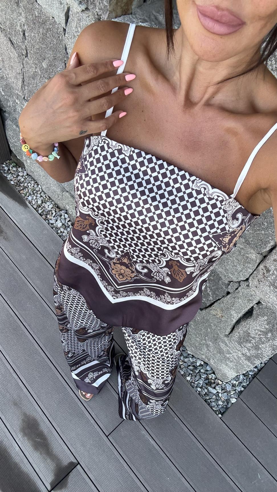 Kahve Bunbury Saten İkili Takım