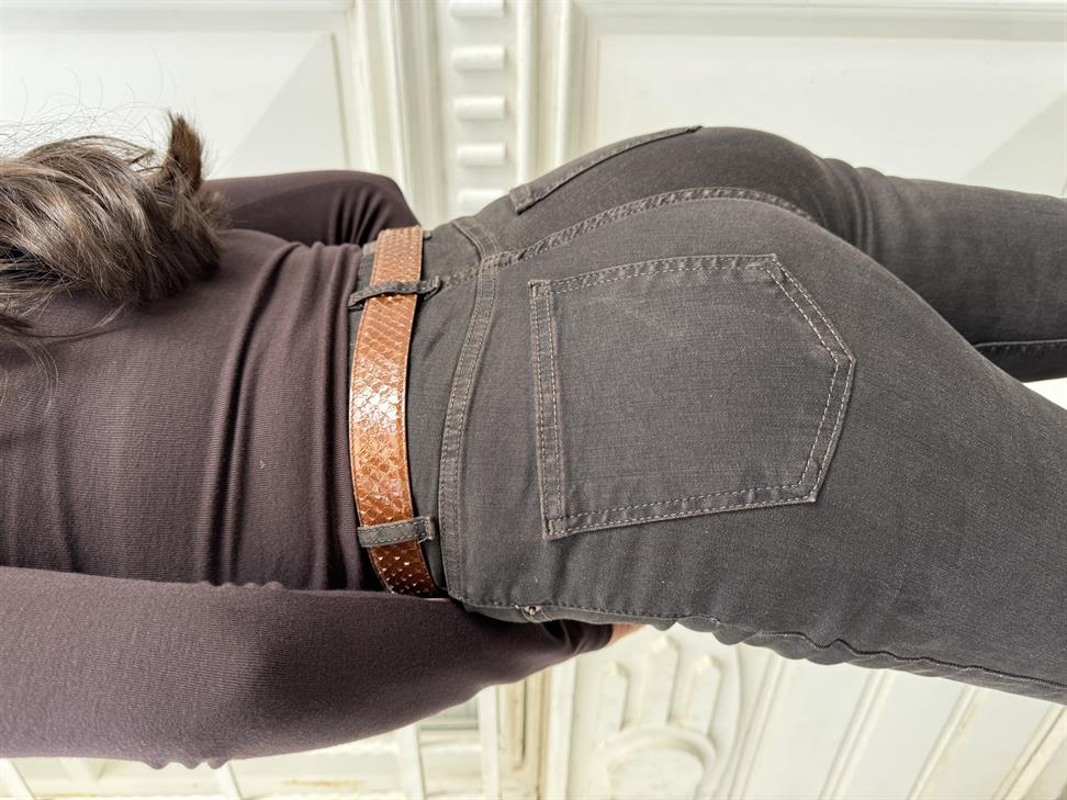 Kahve İspanyol Paça Denim