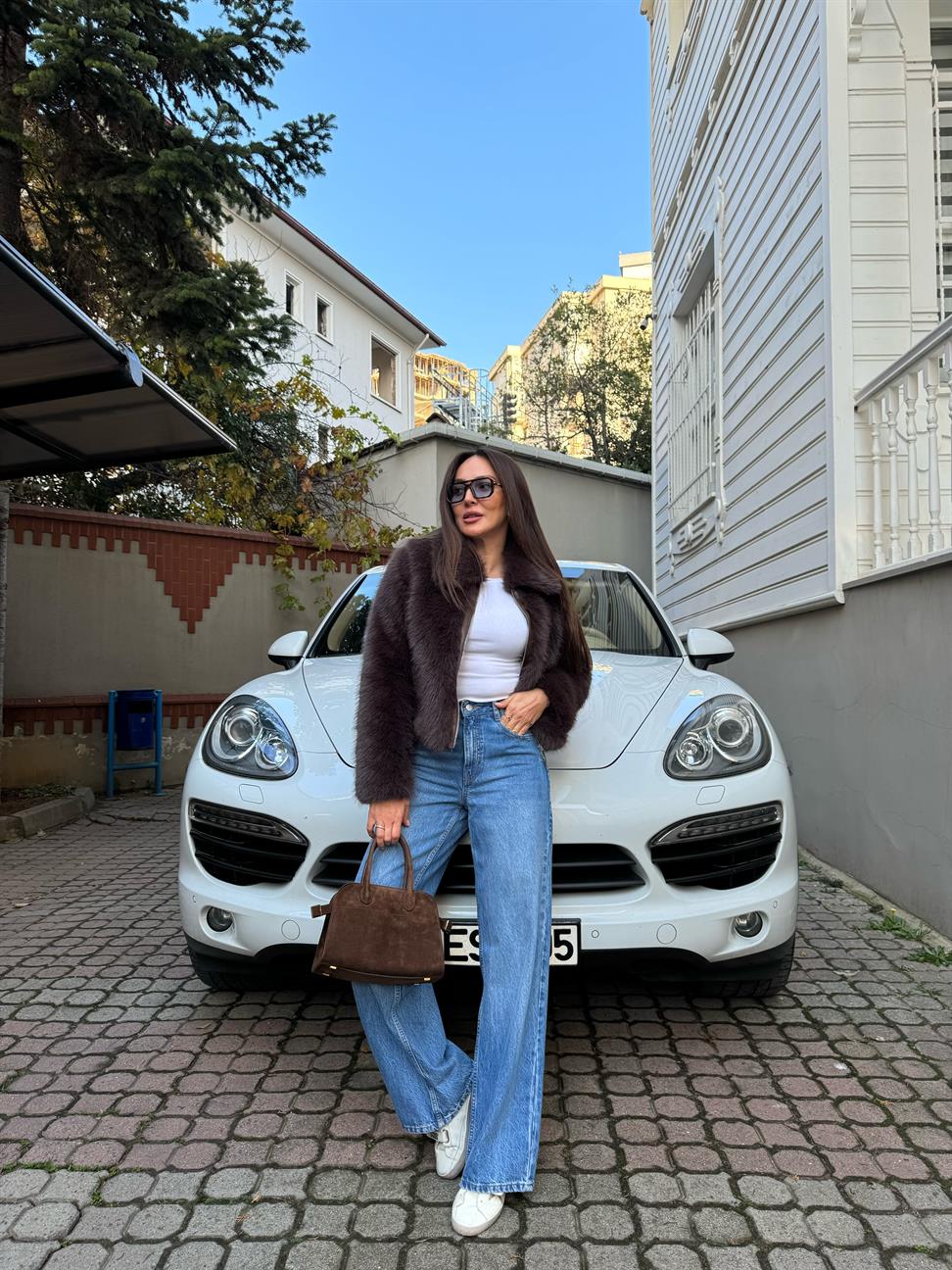 Kahve Kısa Kürk Ceket