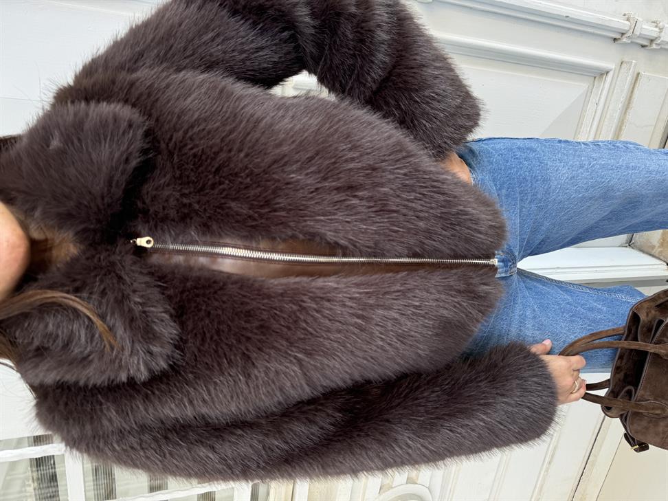 Kahve Kısa Kürk Ceket