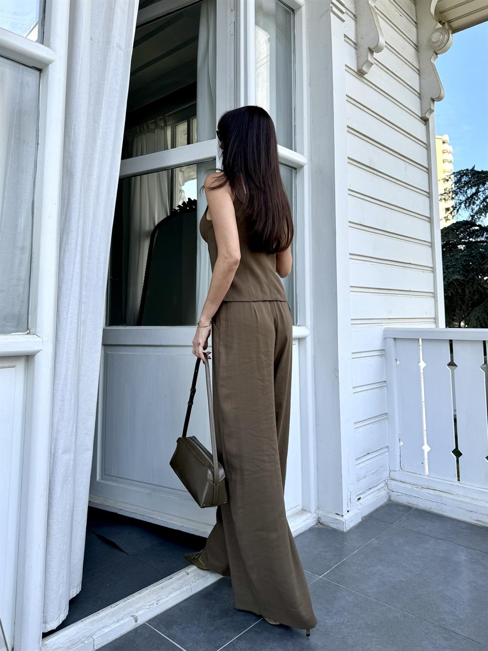 Kahve Palazzo Pantolon