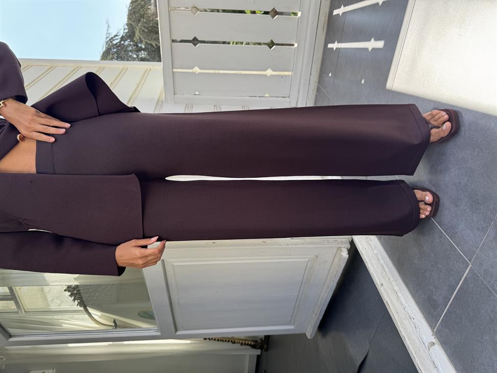 Kahve Premium İnce Fitilli Triko Pantolon