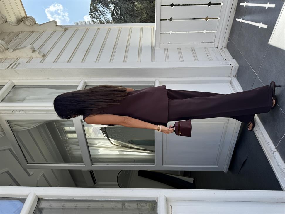 Kahve Premium İnce Fitilli Triko Pantolon