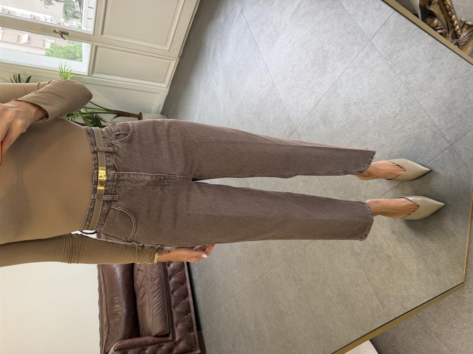 Kahve Skater Ütü İzli Rins Yıkama Jean