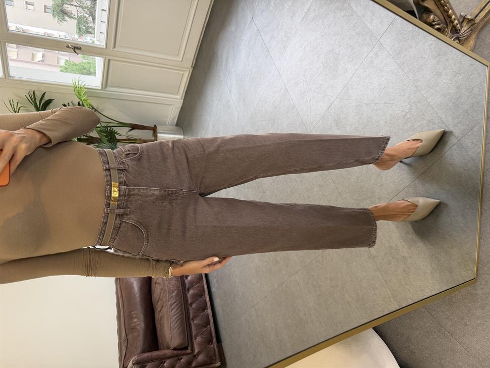 Kahve Skater Ütü İzli Rins Yıkama Jean