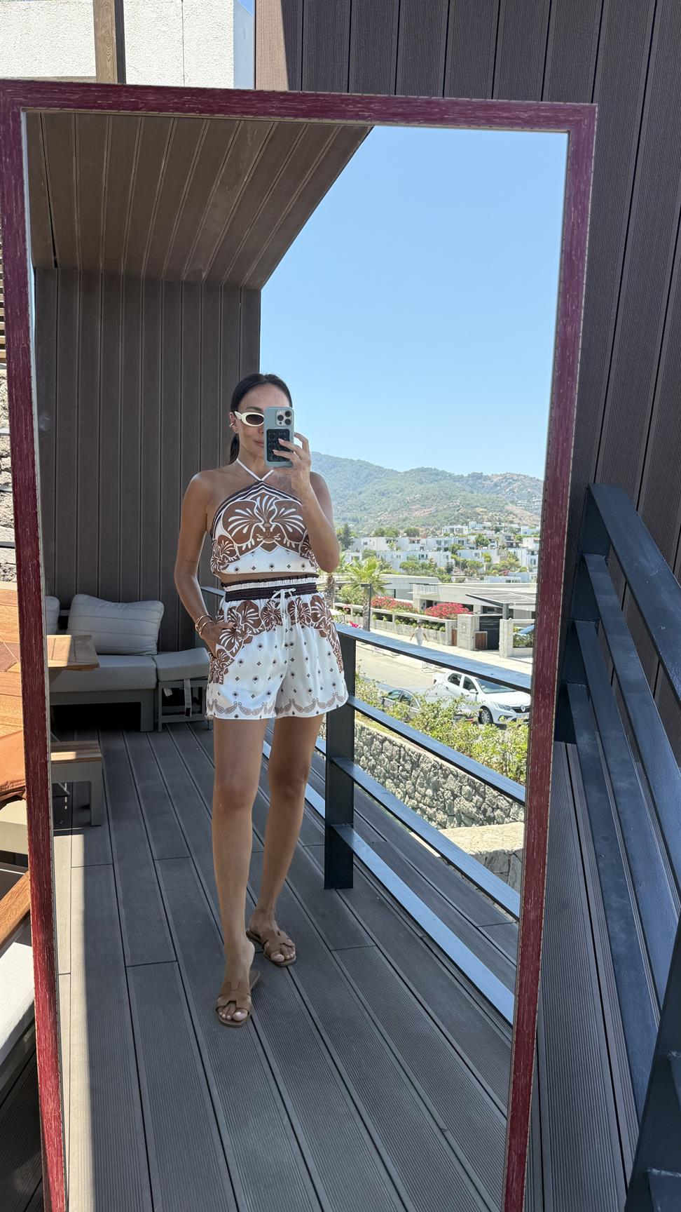 Kahve Sunset Saten Takım