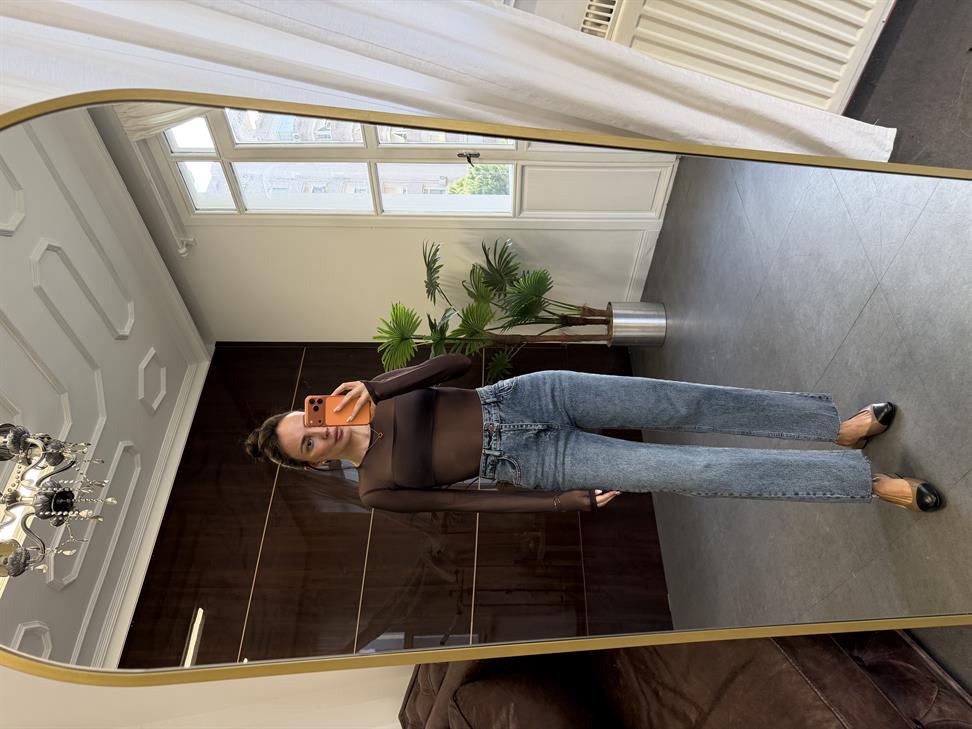 Kahve Tül Tasarım Bodysuit