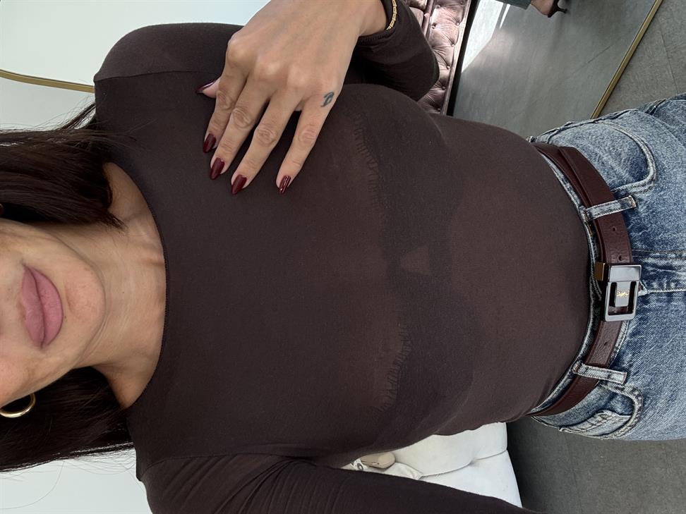 Kahve Yumuşak Tuşeli Transparan Top