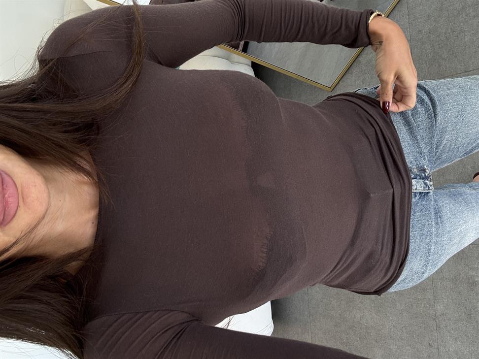 Kahve Yumuşak Tuşeli Transparan Top