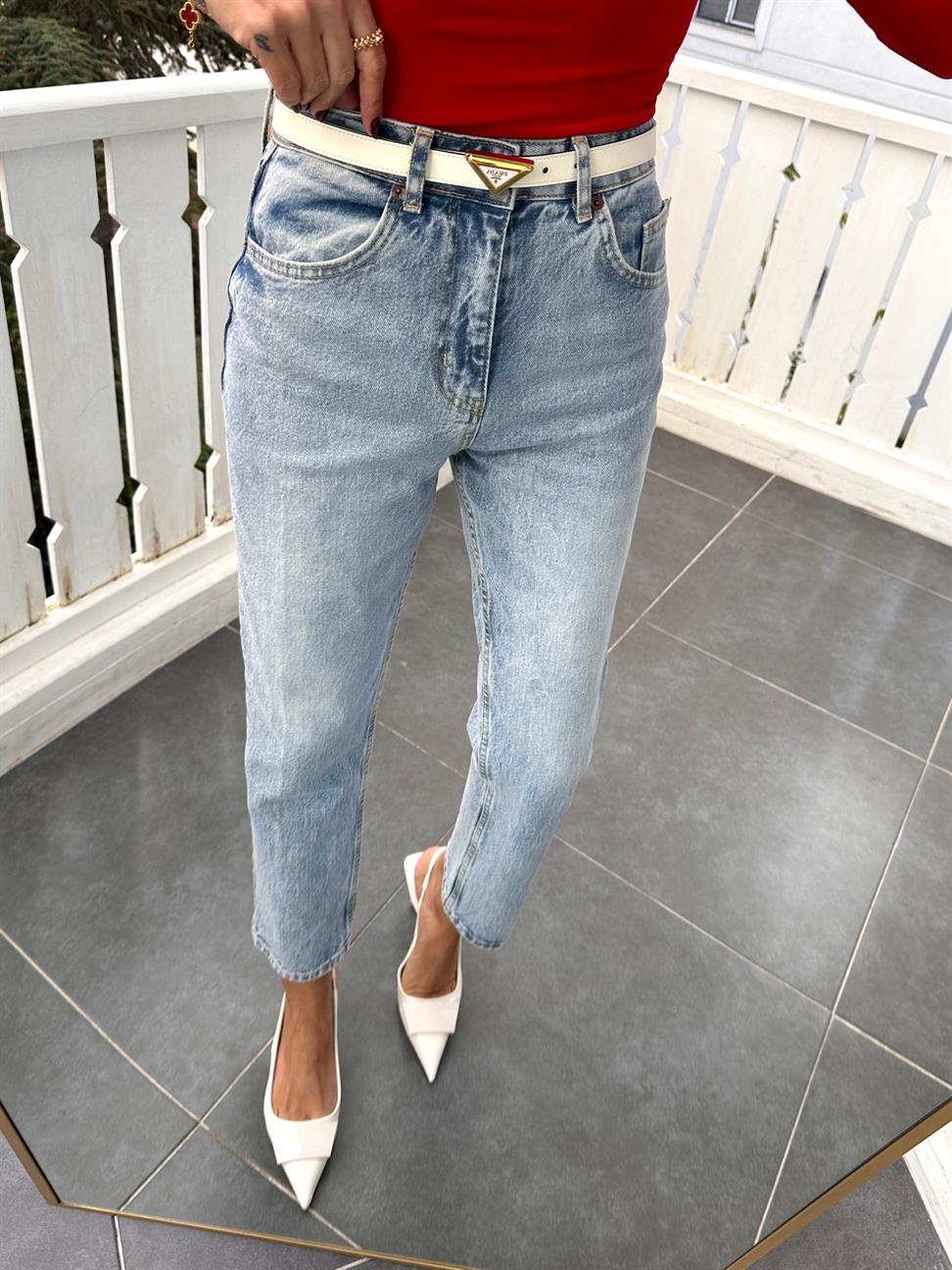 Kar Yıkama Boyfriend Jean Pantolon