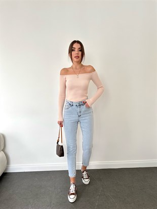 Kar Yıkama Mom Jean Pantolon