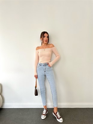 Kar Yıkama Mom Jean Pantolon