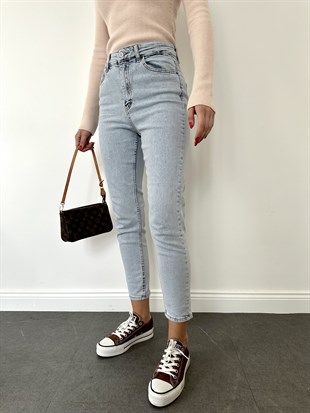 Kar Yıkama Mom Jean Pantolon