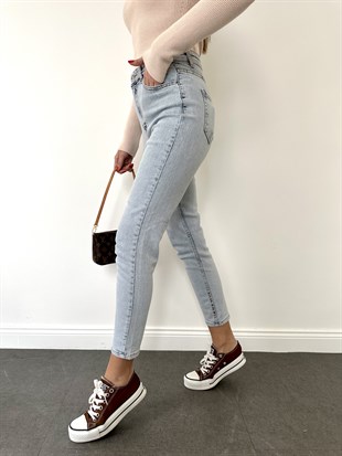 Kar Yıkama Mom Jean Pantolon