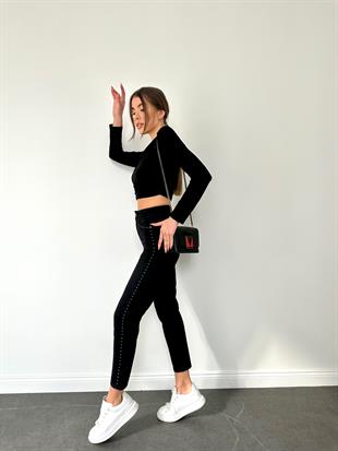 Kenar Taşlı Jean Pantolon