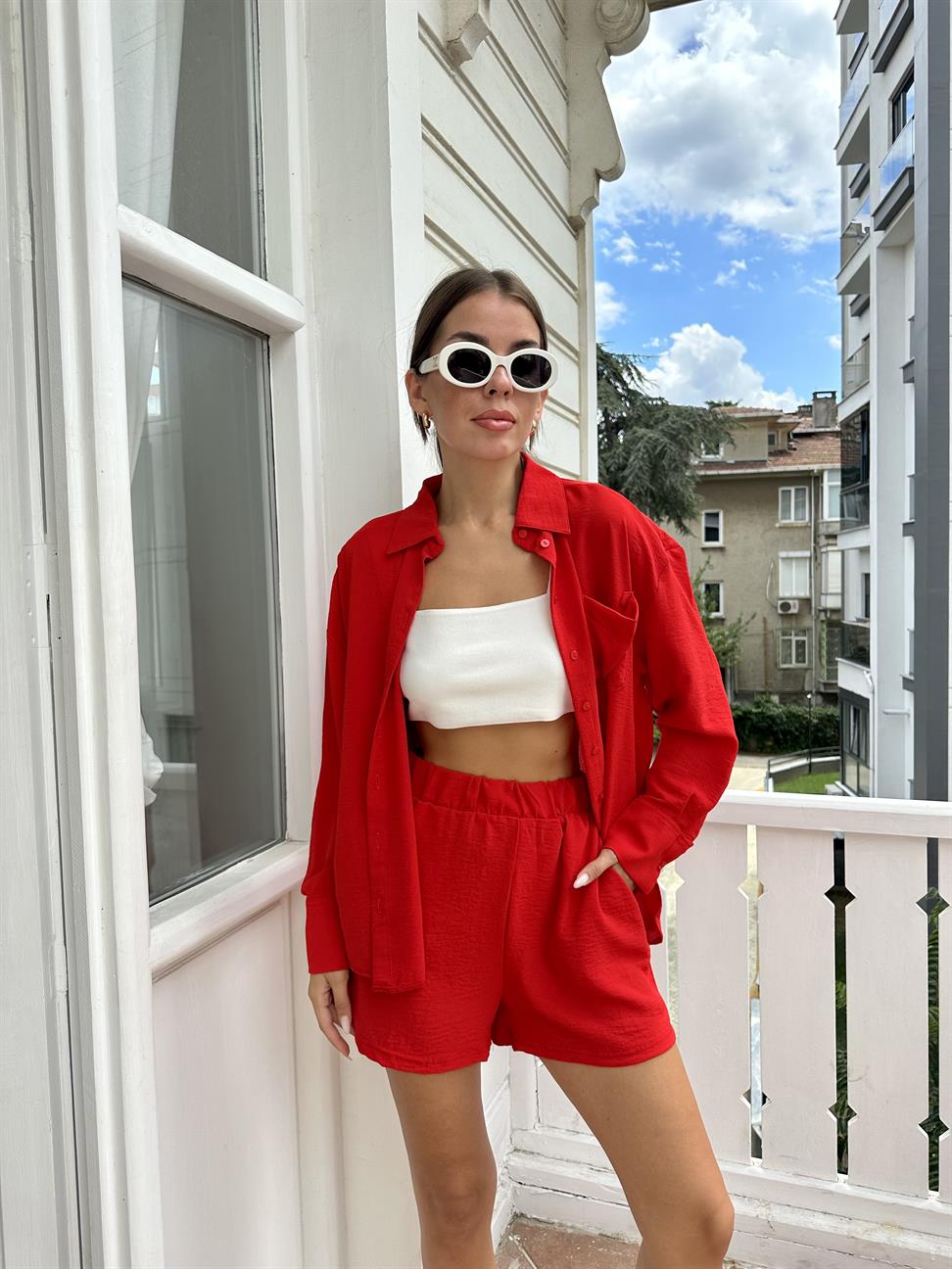 Kırmızı Aerobin Kadın Takım