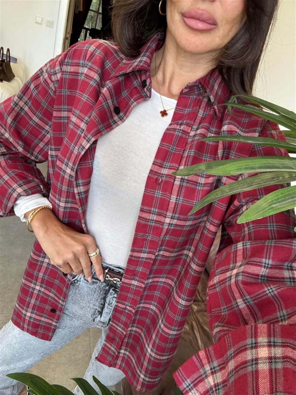 Kırmızı Ekose Gömlek