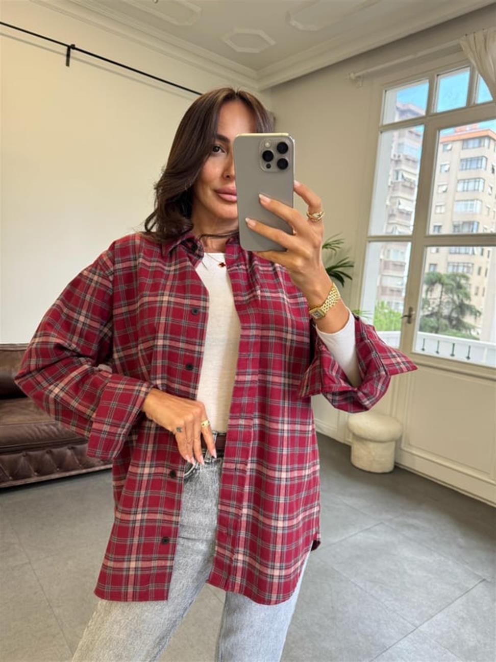 Kırmızı Ekose Gömlek