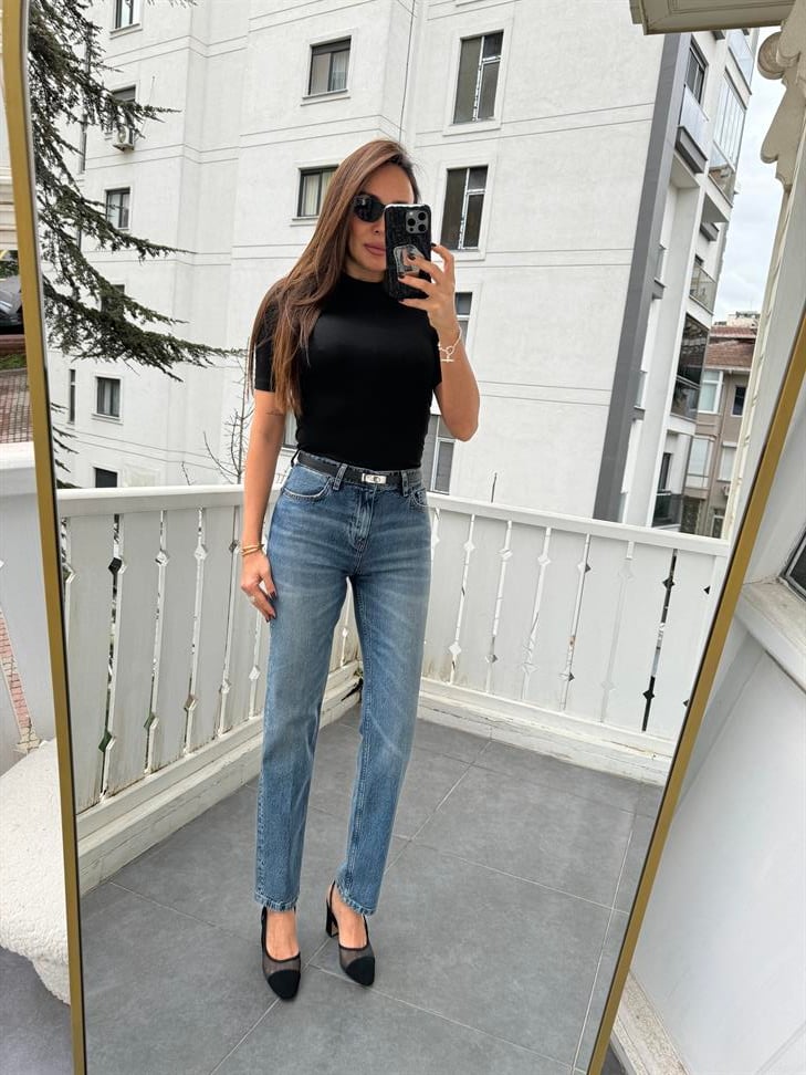 Koyu Mavi Denim Pantolon