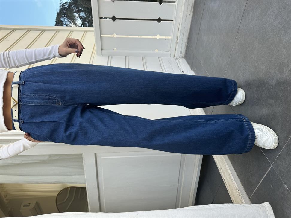 Koyu Mavi Denim Pilili Takım