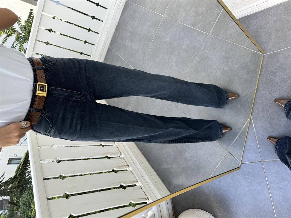 Koyu Mavi Wide Leg Jean Pantolon