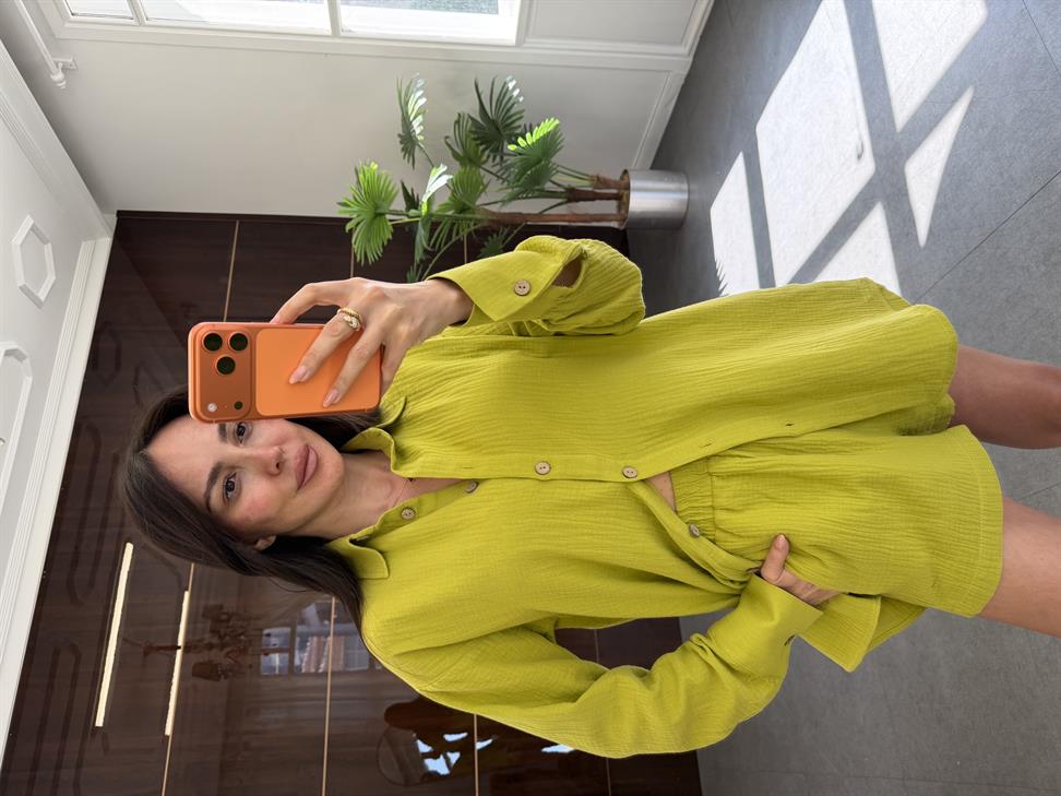 Koyu Sarı Müslin Wood Takım