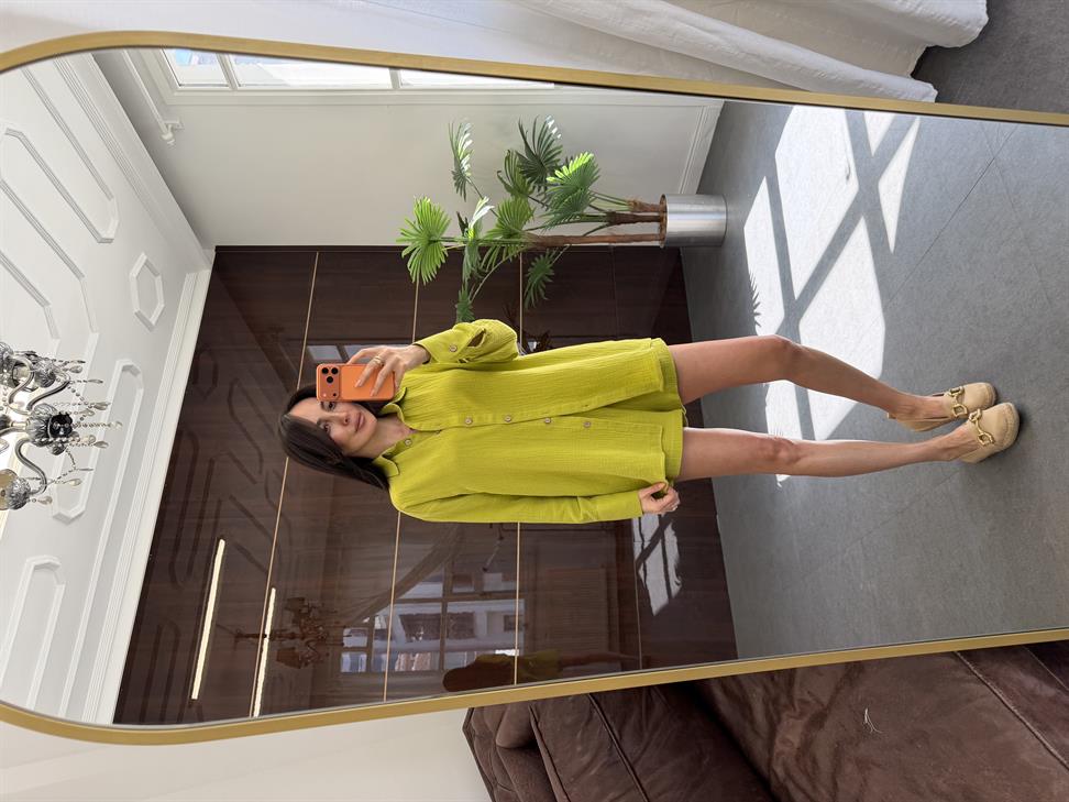 Koyu Sarı Müslin Wood Takım